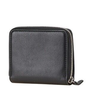 Balenciaga Around Bifold Leather Zip Black Wallet